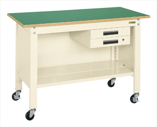 サカエ 一人用作業台ＣＰＢタイプ（軽量移動式・キャビネット付） CPB-096BI 033344 ※法人向け 個人宅配送不可