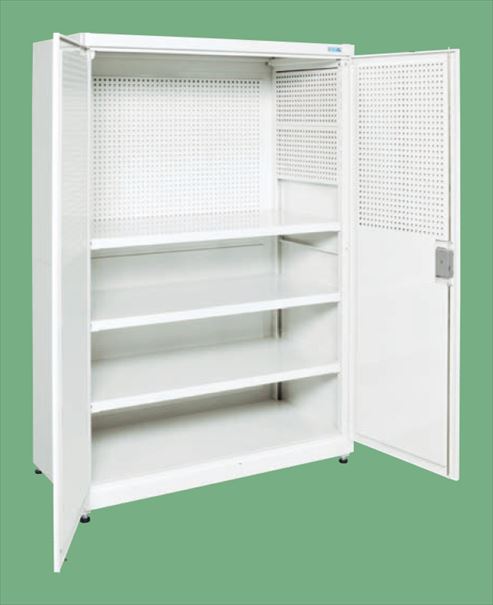 サカエ 保管システム／ニューピットイン（両開扉パンチングパネル付） PNH-1263PW 143488 ※法人向け 個人宅配送不可｜TONTON店