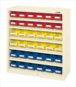 サカエ コンテナラックケース（パーツボックス付） SCR-9BI 144723 ※法人向け 個人宅配送不可