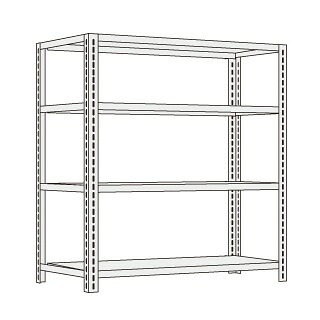 ショップラック（均等耐荷重：８０ｋｇ／段・４段タイプ） SHR-1314P 026133 ※法人向け 個人宅配送不可