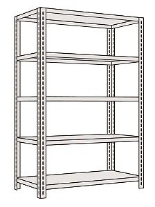 【貨物輸送都度積もり書き 】軽さ開放的型棚（１００ｋｇ／段・高さ１８００粍・５段手合い） KF1315 181122 ※法人向け 人間宅送りとどける不可