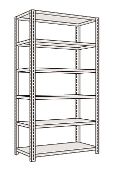 【貨物輸送都度積もり書き 】開放的型棚（１２０ｋｇ／段・高さ２１００粍・６段手合い） LF2526 203705 ※法人向け 人間宅送りとどける不可