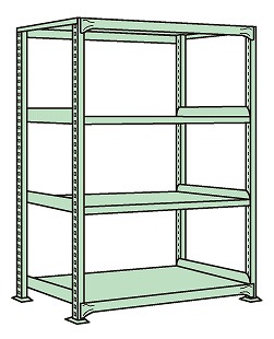 【貨物輸送都度積もり書き 】軽中量棚ＮＤ型（１５０ｋｇ／段・単体・Ｈ１５００粍・４段） ND-9114 172880 ※法人向け 人間宅送りとどける不可