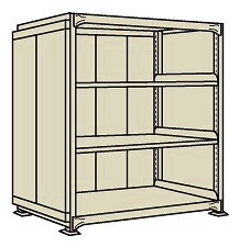 【送料都度見積 】ラークラックパネル付(150kg/段・単体・4段タイプ) PRLW-8114 197196 ※法人向け 個人宅配送不可