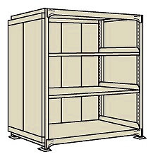 【送料都度見積 】サカエ ラークラックパネル付（１５０ｋｇ／段・単体・４段タイプ） PRLW-9144 197224 ※法人向け 個人宅配送不可