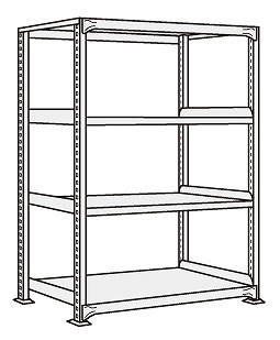 【貨物輸送都度積もり書き 】中軽さ棚ＮＥＷ型単体（２００ｋｇ／段・Ｈ１５００粍・４段） NEW-9544 204434 ※法人向け 人間宅送りとどける不可