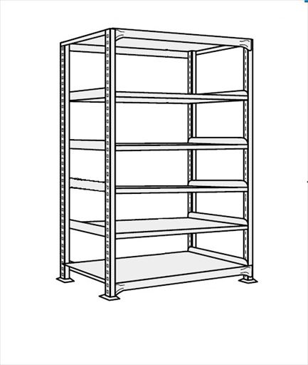 【貨物輸送都度積もり書き 】中軽さ棚ＮＥＷ型単体（２００ｋｇ／段・Ｈ２１００粍・６段） NEW-2516 204821 ※法人向け 人間宅送りとどける不可