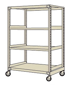 【送料都度見積 】サカエ 中量キャスターラックＭＫＳＷ型（ウレタン車・４輪自在） MKSW-1744U 208214 ※法人向け 個人宅配送不可