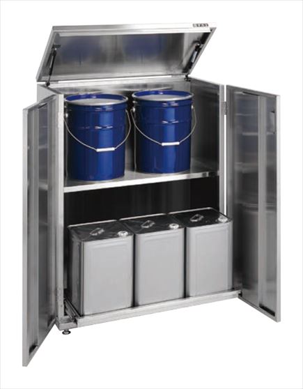 サカエ 一斗缶保管庫（ＳＵＳ４３０タイプ・固定式） SU4-ITKA 083151 ※法人向け 個人宅配送不可