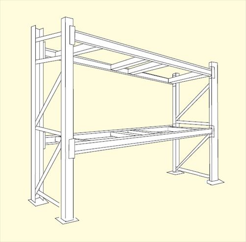 【送料都度見積 】サカエ パレットラック（２０００kg／段・ビーム２段・Ｈ３０００ｍｍ） HW2-7362 207174 ※法人向け 個人宅配送不可