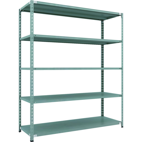 ＴＲＵＳＣＯ ＣＢ型セミボルトレス軽中量棚 １８００Ｘ６００ＸＨ２１００５段 緑であること CB-7665-GN
