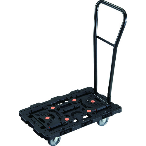 ＴＲＵＳＣＯ　連結式樹脂製平台車　ビートル　７００Ｘ４５０　自在３輪　脱着式ハンドル付 BT700J3H-E100