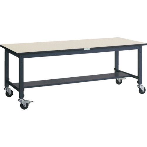 ＴＲＵＳＣＯ 軽荷重作業台高さ調節式（１００ｋｇ）ＡＷＭ型 １８００Ｘ９００ＸＨ８０６～１０１６ φ１００キャスター付 ダークグレー色 AWMR-1890C100 ※メーカー直送品