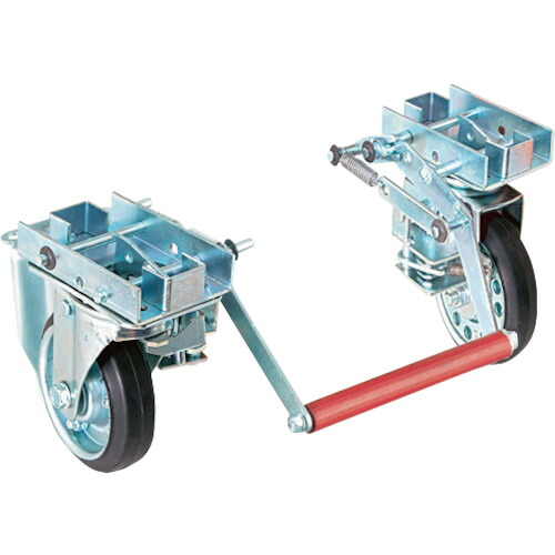 【送料都度見積】ＴＲＵＳＣＯ プレス製台車 ドンキーカート ３００番用ブレーキ自在車輪付 300NJB ※メーカー直送品