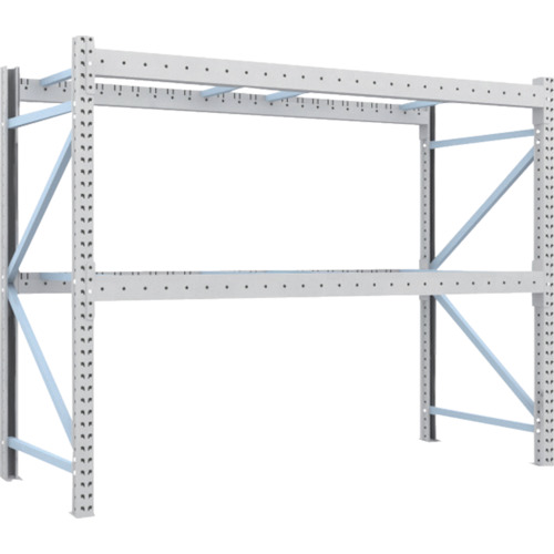 【送料都度見積】ＴＲＵＳＣＯ 重量パレットラック１トン２５００×１０００×Ｈ２０００ ２段 単体 1D-20B25-10-2 ※メーカー直送品