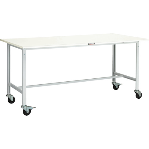 ＴＲＵＳＣＯ 軽荷重作業台（１５０ｋｇ）ＡＥ型 １８００Ｘ７５０ＸＨ８４６ φ１００キャスター付 ホワイト色 AE-1800C100 W ※メーカー直送品