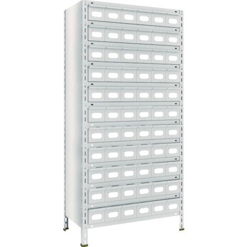 ＴＲＵＳＣＯ　スチールラック　軽量棚引出付　８７５Ｘ４５０Ｘ１８００　スチール引出小６６　ネオグレー 63X-812A11(NG)