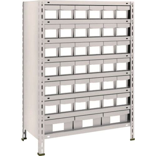 ＴＲＵＳＣＯ　スチールラック　軽量棚８７５Ｘ４５０Ｘ１２００　樹脂引出　小Ｘ３６大Ｘ３　ネオグレー 43X-808E6F1(NG)