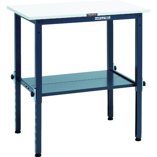 TRUSCO 軽荷重作業台高さ調節式(150kg)AEM型 900X600XH650~950 下棚2枚付 ダークグレー色 AEM-0960LT2 DG ※メーカー直送品