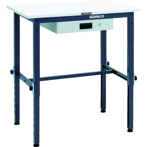 ＴＲＵＳＣＯ 軽掛け目御役目台高さ自然調整式（１５０ｋｇ）ＡＥＭ型 ９００Ｘ６００ＸＨ６５０～９５０ 薄型１段引出付 うす暗い薄墨色色 AEM-0960UDK1 DG
