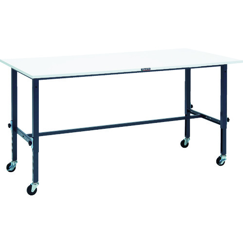 ＴＲＵＳＣＯ　軽荷重作業台高さ調節式（８０ｋｇ）ＡＥＭ型　１８００Ｘ９００ＸＨ７１９～１０１９　φ７５キャスター付　ダークグレー色 AEM-1809C75 DG｜TONTON店