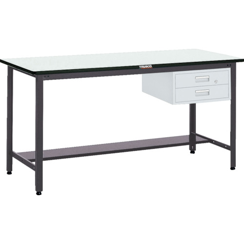 ＴＲＵＳＣＯ 中荷重立作業台（５００ｋｇ）ＨＡＥＷ型 １８００Ｘ９００ＸＨ８８５ ２段引出付 ダークグレー色 HAEWR-1890F2 ※メーカー直送品