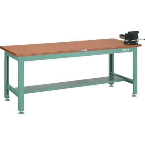 ＴＲＵＳＣＯ 中荷重作業台（１２００ｋｇ）ＨＷ型 １８００Ｘ７５０ＸＨ７４０ バイス付 グリーン色 HW-1800VRS ※メーカー直送品