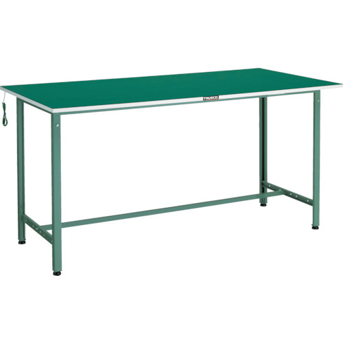 ＴＲＵＳＣＯ 軽荷重立作業台（３００ｋｇ）ＨＡＥ型 １８００Ｘ９００ＸＨ９０２ 帯電防止マット張り グリーン色 HAE-1809D ※メーカー直送品