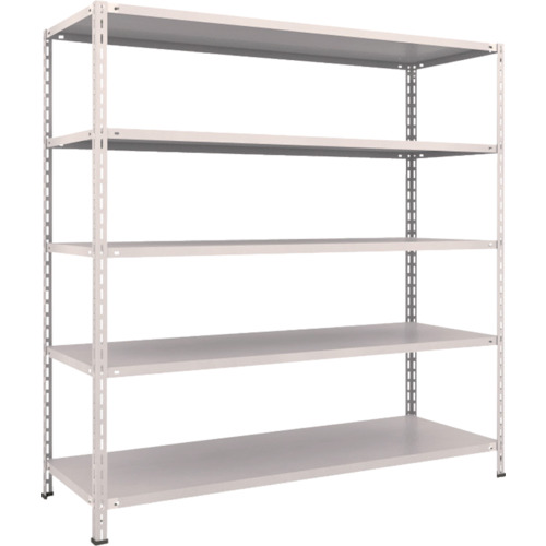 ＴＲＵＳＣＯ　スチールラック　軽量棚　中棚ボルトレス型１８００Ｘ６００Ｘ１８００　５段　ネオグレー L66W-15(NG)