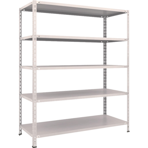 ＴＲＵＳＣＯ　スチールラック　軽量棚　中棚ボルトレス型１５００Ｘ６００Ｘ１８００　５段　ネオグレー L65W-15(NG)