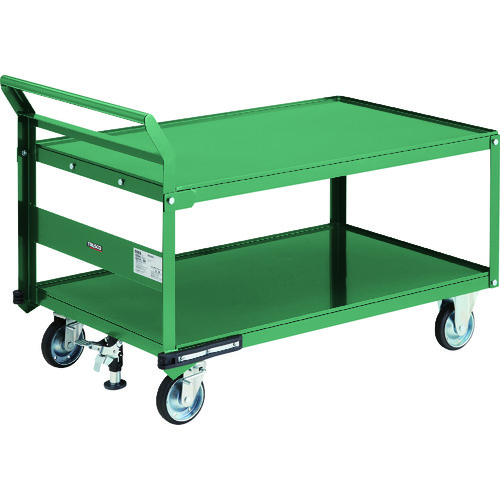 TRUSCO 鋼鉄製運搬車 1200X750 片袖2段型 ハンドル側自在タイプ プレス車 Lストッパー付 PH-12RSS|TONTON店