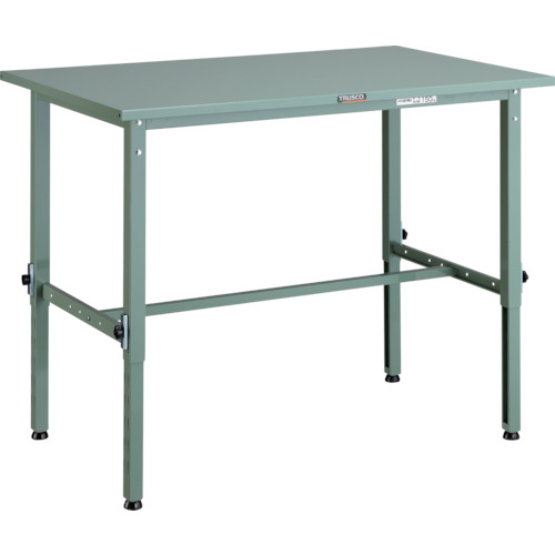 ＴＲＵＳＣＯ 軽荷重作業台高さ調節式（１５０ｋｇ）ＡＥＭ型 １２００Ｘ９００ＸＨ６５０～９５０ 基本タイプ グリーン色 SAEM-1209 ※メーカー直送品