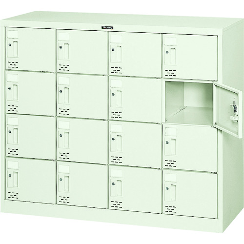 TRUSCO シューズケース 16人用 1060X380XH880 シリンダ錠 SC-16WA|TONTON店