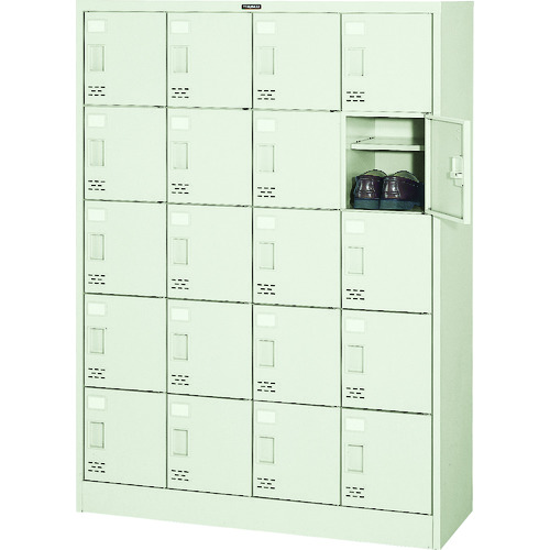 ＴＲＵＳＣＯ シューズケース ２０人用 １０５０Ｘ３８０ＸＨ１４３７ 棚付 SC-20W ※メーカー直送品