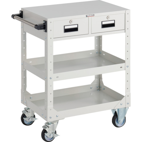 ＴＲＵＳＣＯ　ＳＲ型ワゴン　６００&times;４００&times;Ｈ７９５　引出付　ホワイト SR-3F-W｜TONTON店