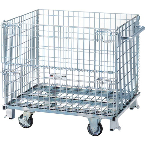 ＴＲＵＳＣＯ ネットパレット ハンドル キャスター付 １０００Ｘ８００Ｘ９３５ ５００ｋｇ TNP3NSH ※メーカー直送品