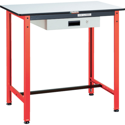ＴＲＵＳＣＯ 軽掛け目立御役目台（３００ｋｇ）ＴＦＡＥ型 １２００Ｘ６００ＸＨ９００ 薄型１段引出付 オレンジ色色 TFAE-1260UDK1