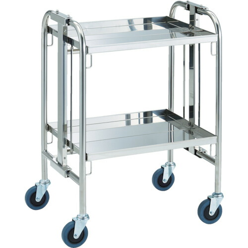 ＴＲＵＳＣＯ ＳＵＳ３０４折りたたみ式ワゴン ５５０×４５０×７５２ TOK-2 ※メーカー直送品