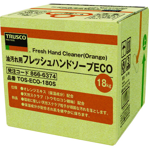 TRUSCO フレッシュハンドソープECO 18L 詰替 バッグインボックス TOS-ECO-180S