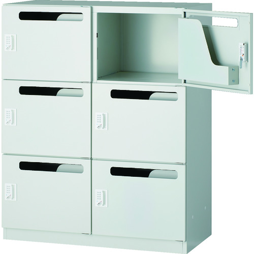 ＴＲＵＳＣＯ パーソナルロッカー（セキュリティーダイヤル錠タイプ） ２列３段 ６人用 投入口付 Ｈ１１１０ TPL06WW-RD ※メーカー直送品