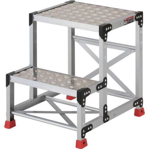 ＴＲＵＳＣＯ 御役目用踏台 軽銀製・縞板印字機 天板大きさ５００Ｘ４００ＸＨ６００ TSFC-256