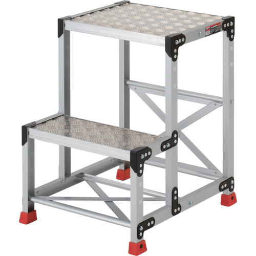 ＴＲＵＳＣＯ 御役目用踏台 軽銀製・縞板印字機 天板大きさ５００Ｘ４００ＸＨ７００ TSFC-257