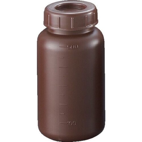 サンプラ　ＰＥ広口遮光瓶　５００ｍｌ　（１００個入） 02912C