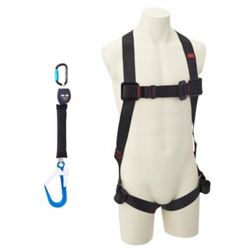 ３Ｍ　【限定セット品】　プロテクタ　フルハーネス　Ｍ／Ｌサイズ・巻き取り式シングルランヤードセット 1161649KIT1