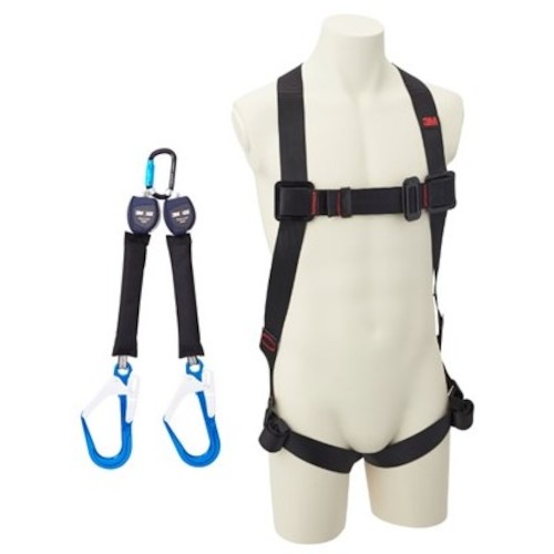 ３Ｍ 【制限事項仕掛ける品】 プロテクタ フルハーネス Ｍ／Ｌ大きさ・巻き取り式ツインランヤードセット 1161649KIT2