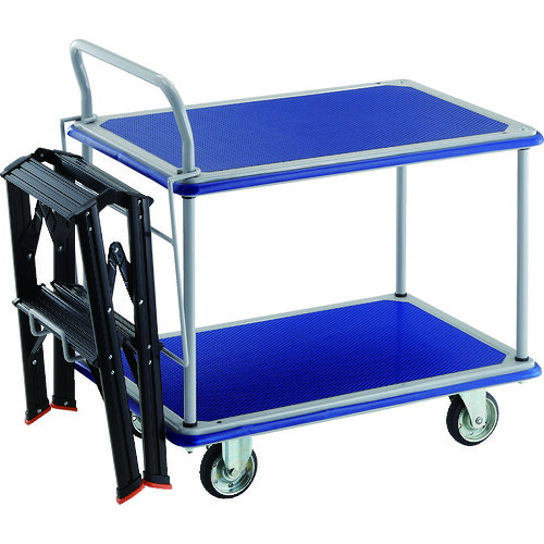 ＴＲＵＳＣＯ 押し付ける製手押し車 ドンキーカート ２段式片袖手合い９１５×６１５ ＴＳＡＦ－２ＳＶ付 304N-TSAF2-SV その他-DIY・工具-花・ガーデン・DIY