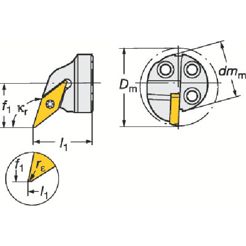 ＳＡＮＤＶＩＫ　コロターンＳＬ　コロターン１０７用カッティングヘッド（４１０） 570-SVQCL-20-11-E その他-花・ガーデン・DIY-DIY・工具