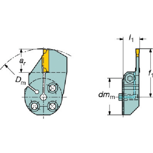 ＳＡＮＤＶＩＫ コロターンＳＬ コロカット１・２用端面溝入れ金モール（４２０） 570-32R123H18B052B
