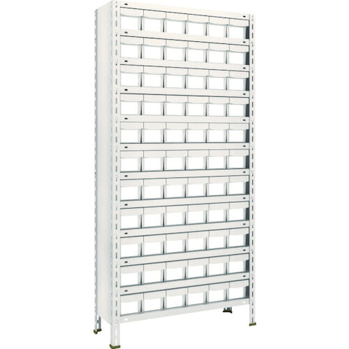 ＴＲＵＳＣＯ　スチールラック　軽量棚　８７５Ｘ３００Ｘ１８００　樹脂引出ＮＧ　小Ｘ６６　ネオグレー 63V-812E11(NG)