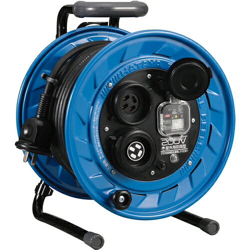 ハタヤ　三相２００Ｖ型屋外用コードリール　３０ｍ　アース・ブレーカー付 BFS-302M